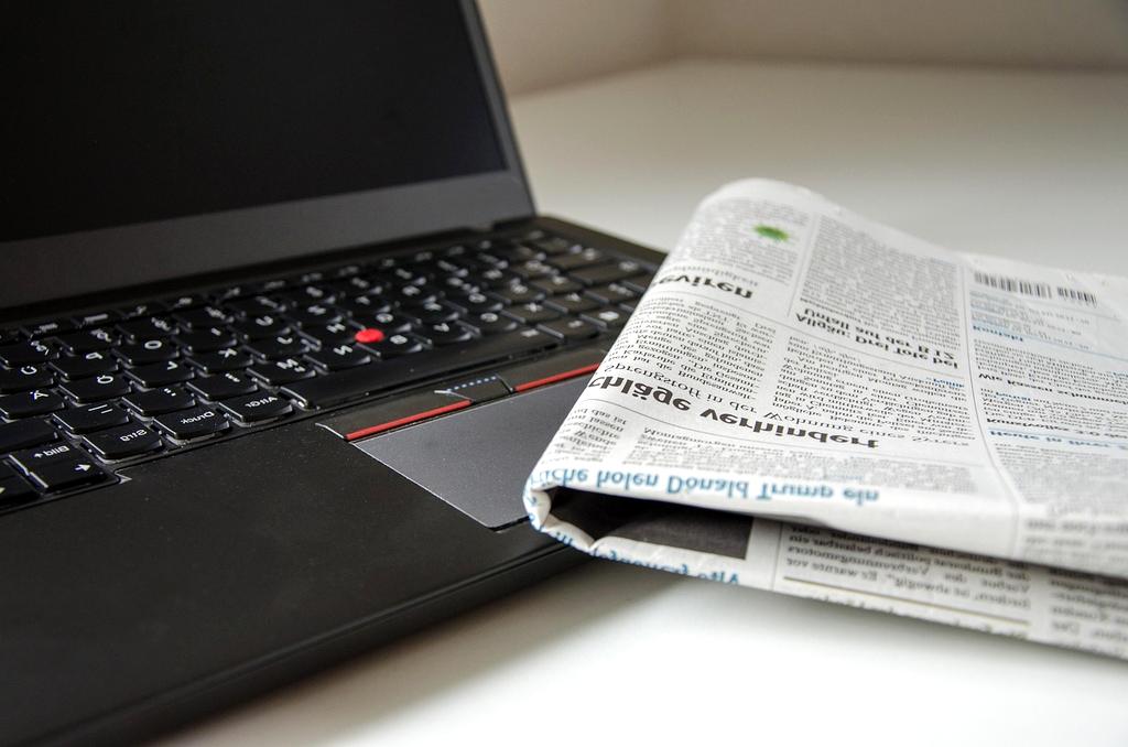 Newspaper on desk